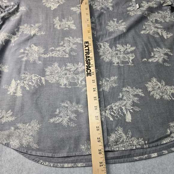 Nixon Men's XL Gray Printed Button Down Short Sleeve 100% Cotton Shirt - Picture 11 of 11